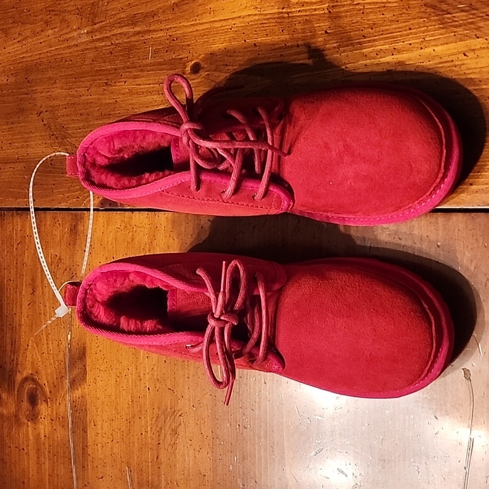 Ruby red UGG booties